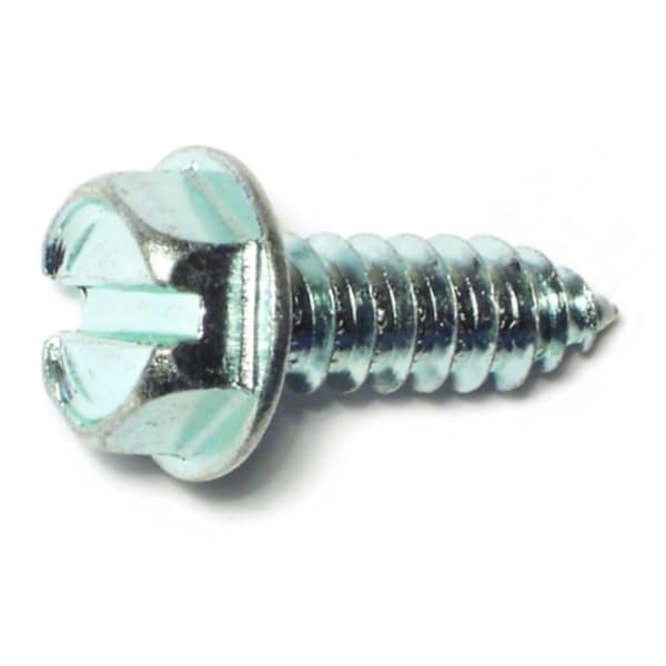 Midwest Fastener Sheet Metal Screw, #14 x 3/4 in, Zinc Plated Steel Flange Hex Head Slotted Drive, 24 PK 61417 - main